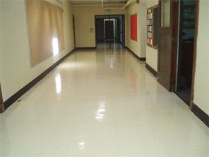 Demonstration of clean tile flooring - hallway