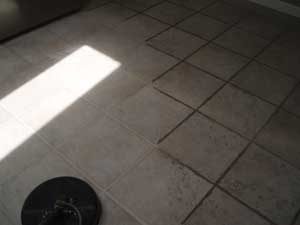 Tile and grout before and after cleaning