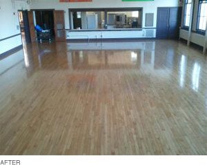 Wood floors after cleaning and sealing done by Sound Cleaning Resources